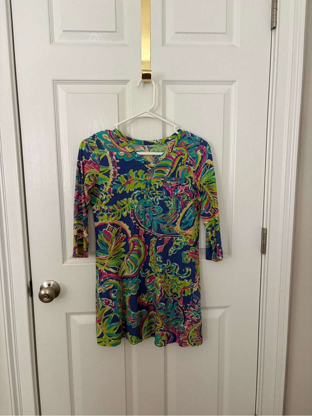 Lilly Pulitzer Multicolor Paisley Collared Top - Blue, Green & Pink Used but GUC
